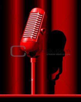 Red Retro Microphone