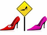 Female sign and shoes