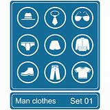 Men clothes icon set