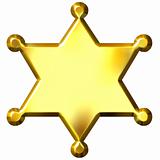 3D Golden Sheriff's Badge