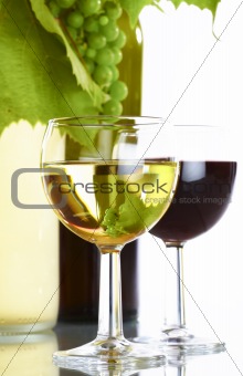 two wineglasses