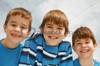 Close-up of Three Boys