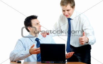 young businessmen discussing a project