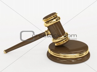 Symbol of justice - judicial 3d gavel