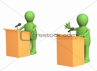 3d people - puppets, participating political debate