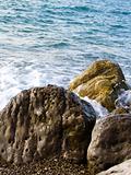 Sea tide over rocks