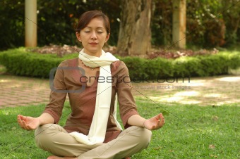 Chinese Devotee Meditate