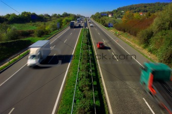 Motion blur on highway