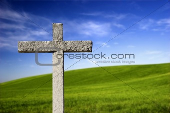 Religious cross in the paradise