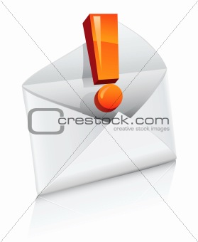 vector icon mail envelope with exclamation sign