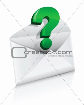 vector icon mail envelope with question sign