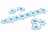 Word teamwork from slices of a puzzle