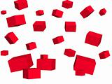 Abstract background - falling red boxes