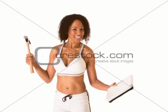 Girl fighting for weight loss