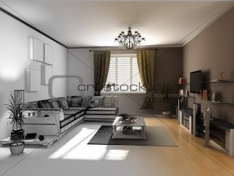 the modern interior sketch