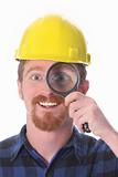 construction worker with loupe