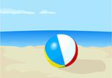 Inflatable ball on a beach