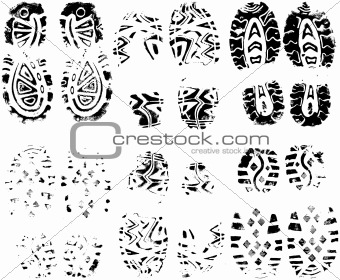 Prints of foots of the child, vector