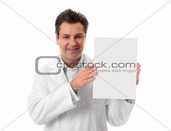 Doctor holding information or form