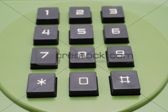 Buttons of green telephone