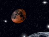 orange moon and the earth 