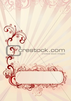 Vector illustration of an absract floral frame 
