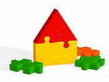 House from a bright 3d puzzle