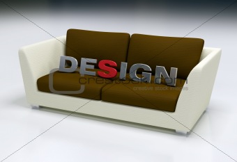design logo on sofa