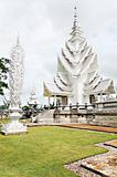 Unique white buddha temple in Thailand