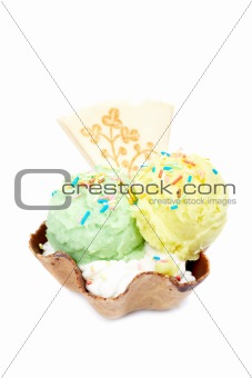 Delicious ice cream wafer