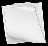 blank white pages template isolated