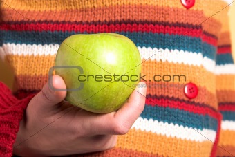 sweater and green apple