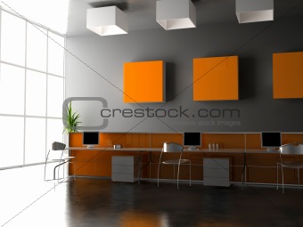 the modern office interior