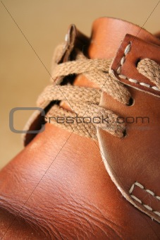 close up leather boot