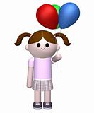 girl holding balloons