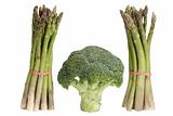 Green asparagus with broccoli
