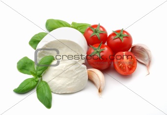 Mozzarella, tomatoes and basil