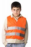 boy in high visibility vest