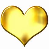 3D Golden Heart
