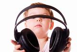 Child holding headphones