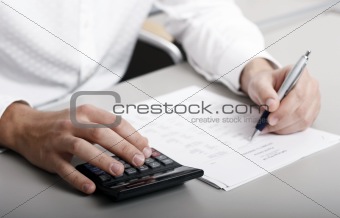Accountant doing a tax return