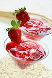 Soft drink with strawberry