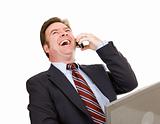 Businessman Laughing on Phone