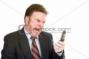 Businessman Yelling into Phone