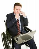 Disabled Businessman - Thinking