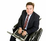 Disabled Businessman on Computer