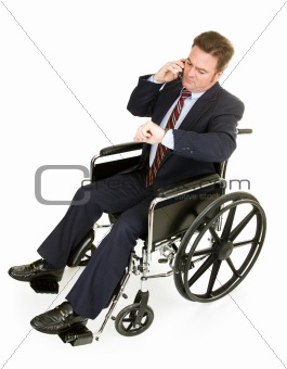 Disabled Businessman Running Late