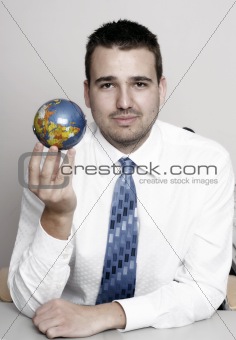 Businessman globe