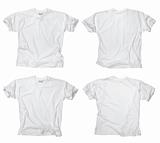 Blank white t-shirts front and back