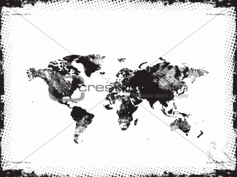 World+globe+black+and+white